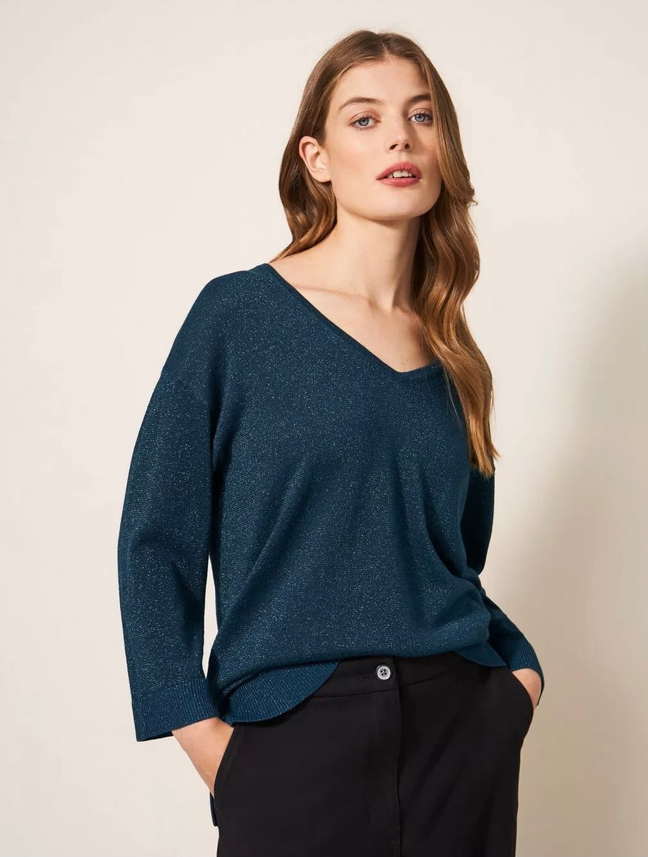 Navy blue v neck on sale jumper