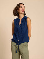 Tulip Jersey Sleeveless Shirt - French Navy