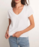 Modern V Neck Tee - White