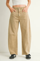 Barrel Jean With Seams - Vintage Khaki