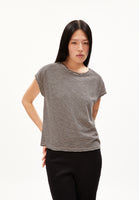 Oneliaa Lovely Stripes Organic Cotton T Shirt - Black/Light Desert