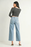 High Rise Utility Wide Leg - Light Denim