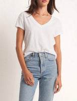 Modern V Neck Tee - White