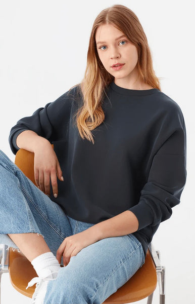 Oversized Crew Neck Sweatshirt - Black