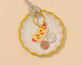 Hot Dog Enamel Keychain