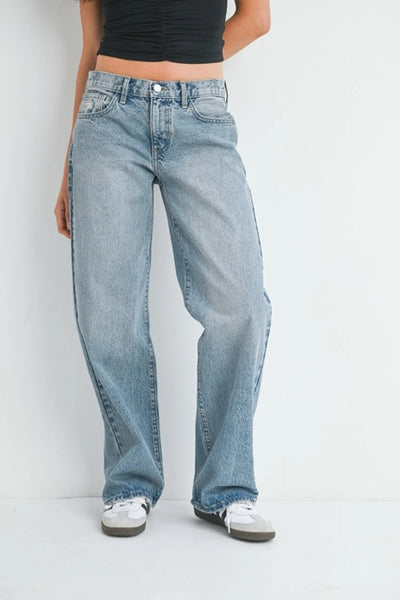 Low Rise Baggy Slouch Jeans - Vintage Light