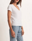 Modern V Neck Tee - White