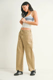 Barrel Jean With Seams - Vintage Khaki