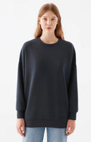 Oversized Crew Neck Sweatshirt - Black