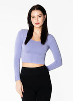 Bamboo Long Sleeve Crop Scoop Neck Top