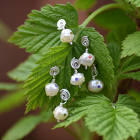 Spiral Stud With Jewelled Pearl