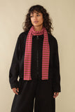 Striped 1x1 Rib Knit Skinny Scarf