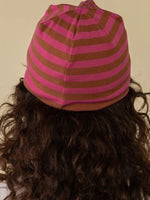 Stripped 1x1 Rib Knit No Fold Beanie