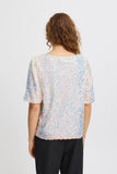 Marelly Short Sleeve Top - Rainbow Sequin