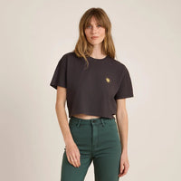 Seek Cropped Boxy Tee - Faded Black