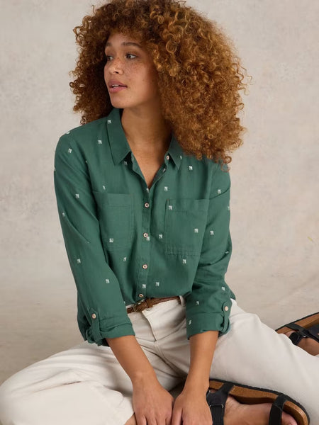 Sophie Organic Cotton Shirt - Green Multi