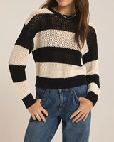 Broadbeach Stripe Sweater - Black