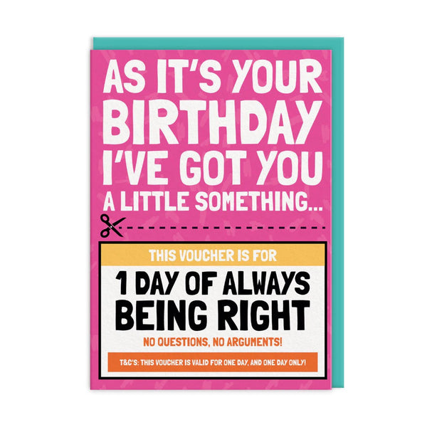 Always Right Voucher Greeting Card