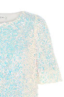 Marelly Short Sleeve Top - Rainbow Sequin