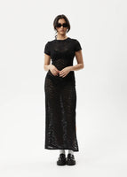 Poet Recycled Lace Sheer Dress - Black