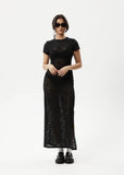 Poet Recycled Lace Sheer Dress - Black