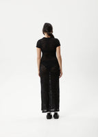 Poet Recycled Lace Sheer Dress - Black