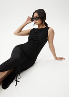 Mirage Bamboo Sheer Maxi Dress - Black