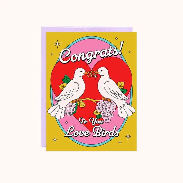 Love Birds Wedding Card