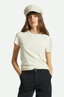 Carefree Organic Garment Dyed Cap Sleeve Tee - White Smoke