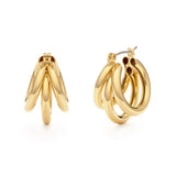 Vintage Style Tripe Hoop Earrings