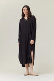 Maxi Shirt Dress - Black