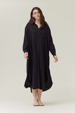 Maxi Shirt Dress - Black