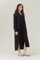 Maxi Shirt Dress - Black