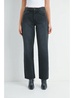 Relaxed Straight Jean - Washed Black