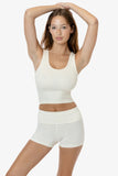 Cotton Spandex 2x1 Rib Crop Tank