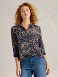 Sophie Organic Cotton Shirt - Navy Print