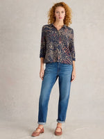 Sophie Organic Cotton Shirt - Navy Print