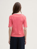 Striped Raglan T Shirt  - Red/Pink