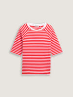 Striped Raglan T Shirt  - Red/Pink