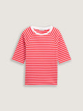 Striped Raglan T Shirt  - Red/Pink