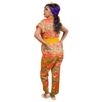 Brownstone Betties Print Jumpsuit - Olive & Pumpkin