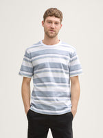 Striped T Shirt - White/Blue Multicolour