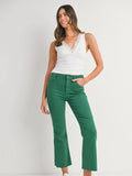 High Rise Tonal Crop Flare - Green