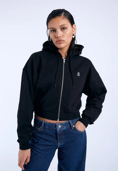 Ethel Zip  Hoodie - Black DD Global