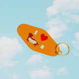 I Heart Weiner Dogs Motel Keychain