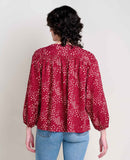 Manzana Long Sleeve Peasant Shirt - Berry Floral Print