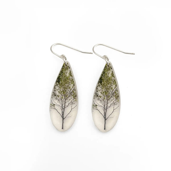 Drip Green Tree Earring