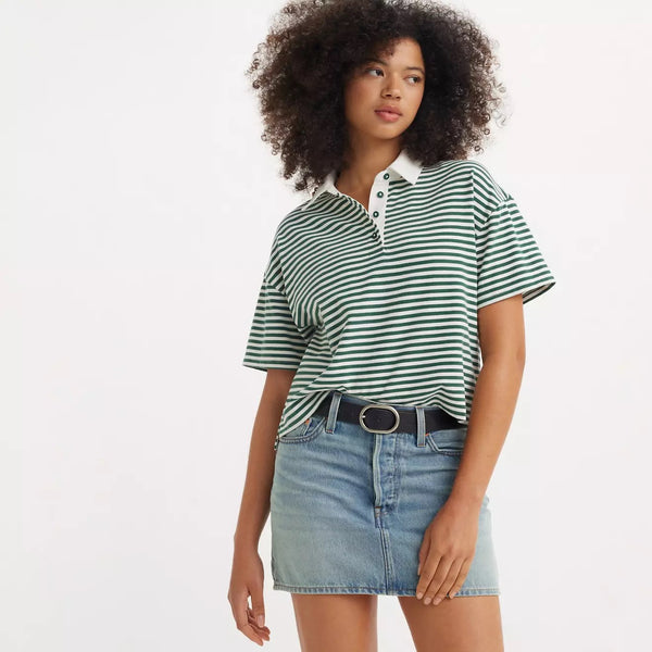 Coco Short Sleeve Rugby - Nova Stripe Bistro Green