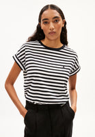 Idaara Stripes Organic Cotton T Shirt - White/Black