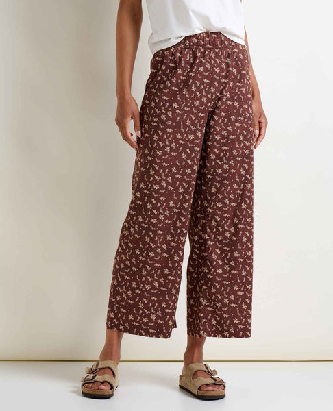 Taj Hemp Wide Leg Pant - Chestnut Floral